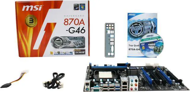 Alt view image 5 of 5 - MSI 870A-G46 AM3 AMD 870 USB 3.0 ATX AMD Motherboard