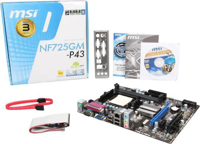Alt view image 5 of 5 - MSI NF725GM-P43 AM3 NVIDIA GeForce 7025 & nForce 630a Micro ATX AMD Motherboard