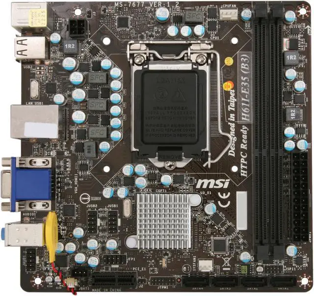 Alt view image 3 of 5 - MSI H61I-E35 (B3) LGA 1155 Intel H61 HDMI Mini ITX Intel Motherboard