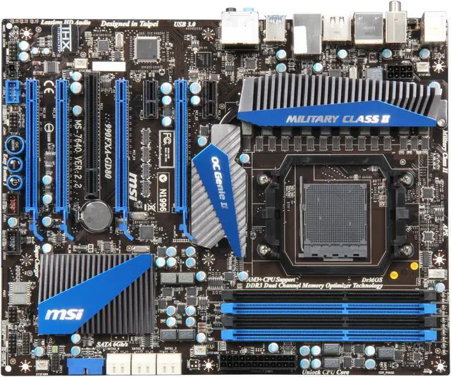 Alt view image 3 of 5 - MSI 990FXA-GD80 AM3+ AMD 990FX USB 3.0 ATX AMD Motherboard