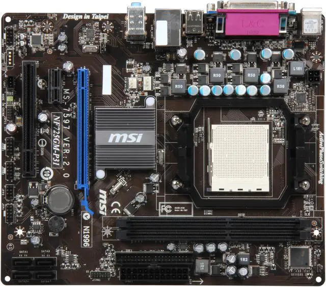 Alt view image 3 of 5 - MSI NF725GM-P31 AM3 NVIDIA GeForce 7025 & nForce 630a Micro ATX AMD Motherboard