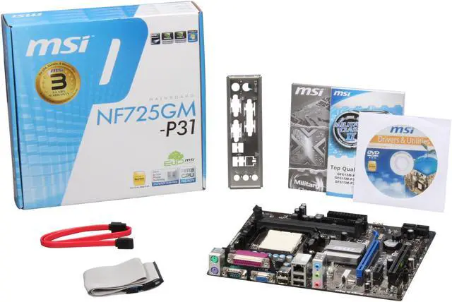 Alt view image 5 of 5 - MSI NF725GM-P31 AM3 NVIDIA GeForce 7025 & nForce 630a Micro ATX AMD Motherboard