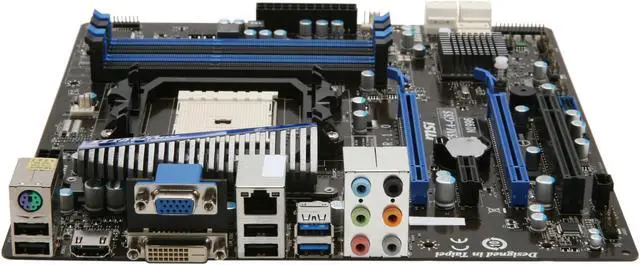 Alt view image 2 of 5 - MSI A75MA-G55 FM1 AMD A75 (Hudson D3) USB 3.0 HDMI Micro ATX AMD Motherboard