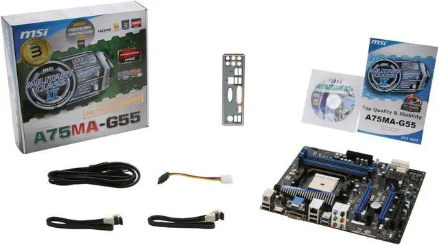 Alt view image 5 of 5 - MSI A75MA-G55 FM1 AMD A75 (Hudson D3) USB 3.0 HDMI Micro ATX AMD Motherboard