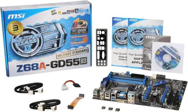 Alt view image 5 of 5 - MSI Z68A-GD55 (B3) LGA 1155 Intel Z68 HDMI USB 3.0 ATX Intel Motherboard with UEFI BIOS