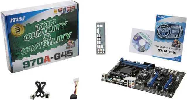 Alt view image 5 of 5 - MSI 970A-G45 AM3+ AMD 970 USB 3.0 ATX AMD Motherboard