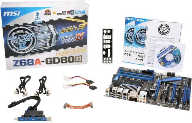 Alt view image 5 of 5 - MSI Z68A-GD80 (G3) LGA 1155 Intel Z68 HDMI USB 3.0 ATX Intel Motherboard with UEFI BIOS