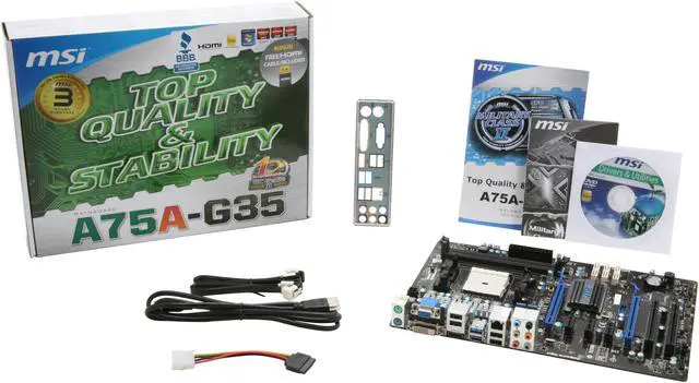 Alt view image 5 of 5 - MSI A75A-G35 FM1 AMD A75 (Hudson D3) USB 3.0 HDMI ATX AMD Motherboard with UEFI BIOS