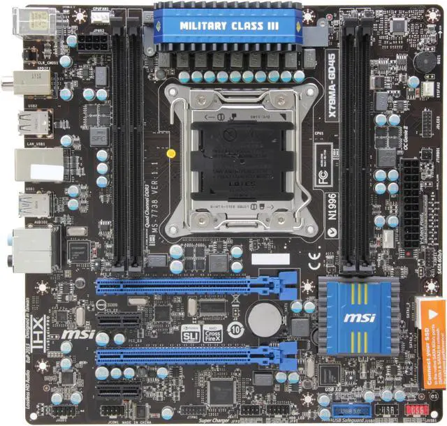 Alt view image 2 of 4 - MSI X79MA-GD45 LGA 2011 Intel X79 USB 3.0 Micro ATX Intel Motherboard with UEFI BIOS