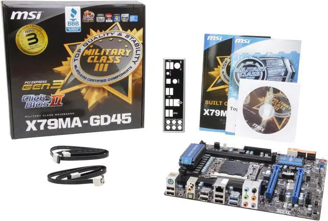 Alt view image 4 of 4 - MSI X79MA-GD45 LGA 2011 Intel X79 USB 3.0 Micro ATX Intel Motherboard with UEFI BIOS