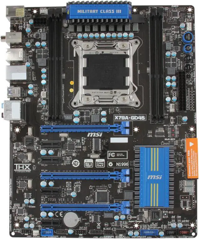 Alt view image 3 of 5 - MSI X79A-GD45 LGA 2011 Intel X79 USB 3.0 ATX Intel Motherboard with UEFI BIOS