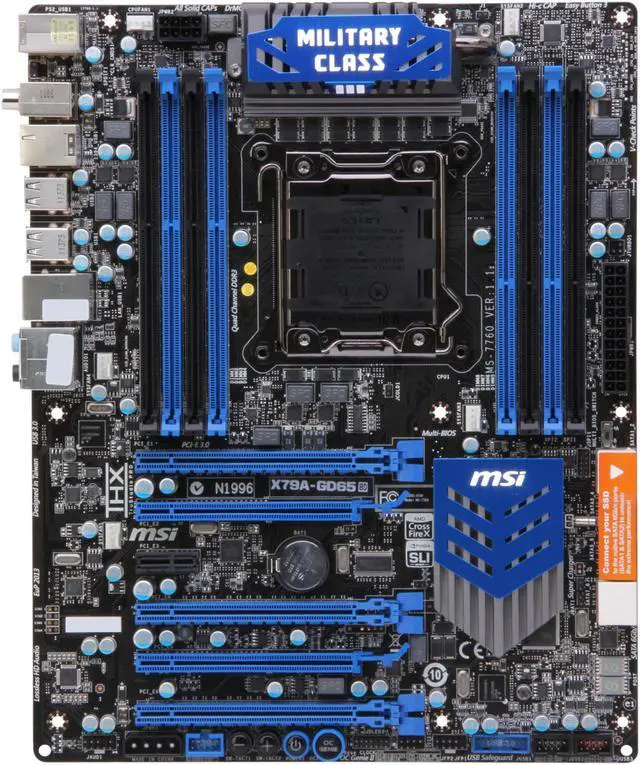 Alt view image 3 of 9 - MSI X79A-GD65(8D) Frio Adv LGA 2011 Intel X79 USB 3.0 ATX Intel Motherboard