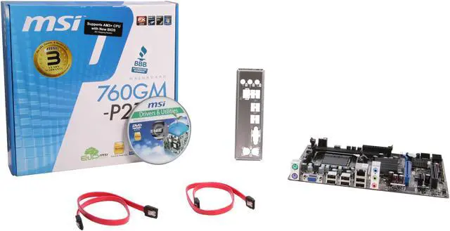 Alt view image 5 of 5 - MSI 760GM-P21 (FX) AM3+ AMD 760G Micro ATX AMD Motherboard