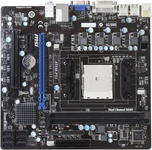 Alt view image 3 of 5 - MSI A55M-P33 FM1 AMD A55 (Hudson D2) Micro ATX AMD Motherboard with UEFI BIOS