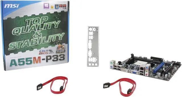 Alt view image 5 of 5 - MSI A55M-P33 FM1 AMD A55 (Hudson D2) Micro ATX AMD Motherboard with UEFI BIOS