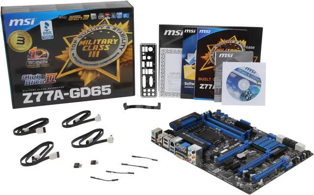 Alt view image 5 of 5 - MSI Z77A-GD65 LGA 1155 Intel Z77 HDMI USB 3.0 ATX Intel Motherboard with UEFI BIOS