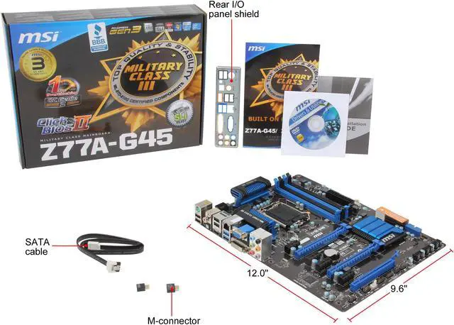 Alt view image 4 of 4 - MSI Z77A-G45 LGA 1155 Intel Z77 HDMI USB 3.0 ATX Intel Motherboard with UEFI BIOS