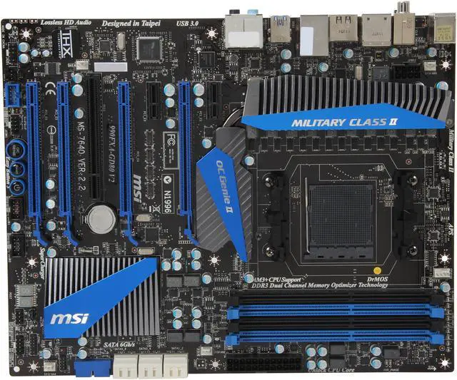 Alt view image 3 of 5 - MSI 990FXA-GD80 V2 AM3+ AMD 990FX + SB950 USB 3.0 ATX AMD Motherboard