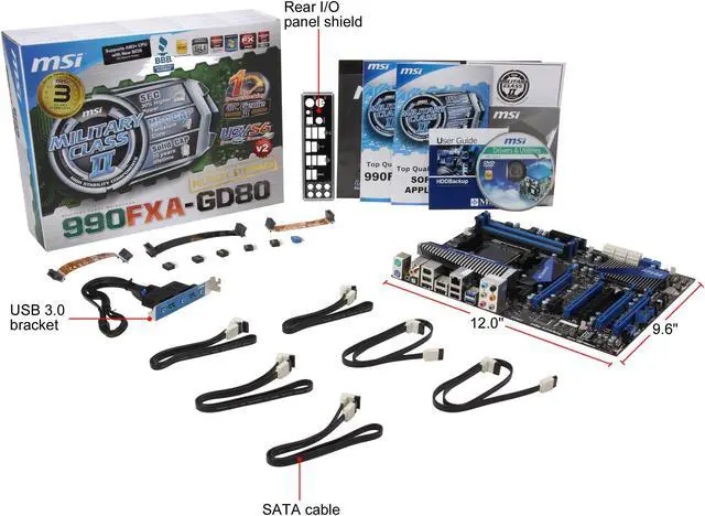 Alt view image 5 of 5 - MSI 990FXA-GD80 V2 AM3+ AMD 990FX + SB950 USB 3.0 ATX AMD Motherboard