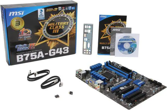 Alt view image 5 of 5 - MSI B75A-G43 LGA 1155 Intel B75 HDMI USB 3.0 ATX Intel Motherboard with UEFI BIOS