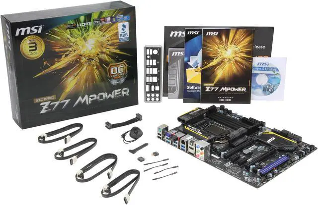 Alt view image 5 of 5 - MSI Z77 MPOWER LGA 1155 Intel Z77 HDMI USB 3.0 ATX Intel Motherboard with UEFI BIOS