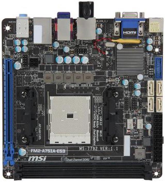 Alt view image 3 of 5 - MSI FM2-A75IA-E53 FM2 AMD A75 (Hudson D3) USB 3.0 HDMI Mini ITX AMD Motherboard