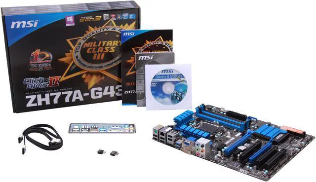 Alt view image 5 of 5 - MSI ZH77A-G43 LGA 1155 Intel H77 HDMI USB 3.0 ATX Intel Motherboard with UEFI BIOS
