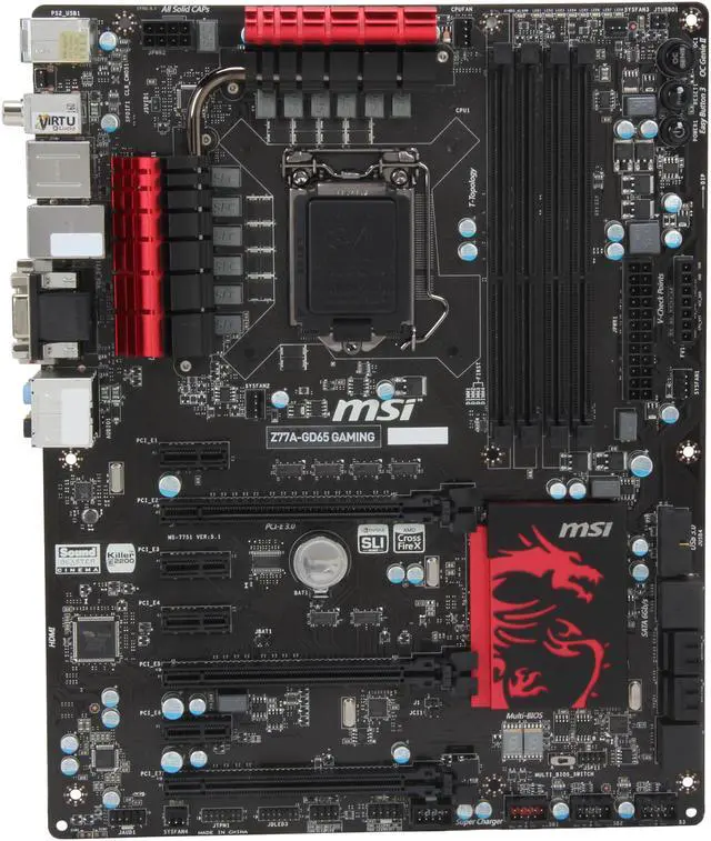 Alt view image 3 of 5 - MSI Z77A-GD65 Gaming LGA 1155 Intel Z77 HDMI USB 3.0 ATX Intel Motherboard