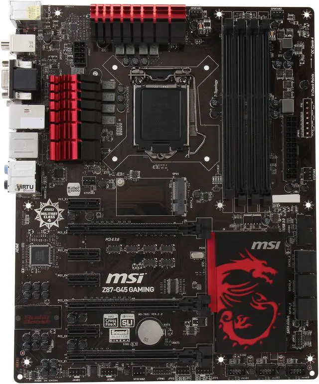 Alt view image 4 of 5 - MSI Z87-G45 Gaming LGA 1150 Intel Z87 HDMI USB 3.0 ATX Pro Gaming with Killer Networking & Sound Blaster Intel Motherboard