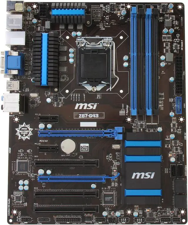 Alt view image 3 of 5 - MSI Z87-G43 LGA 1150 Intel Z87 HDMI USB 3.0 ATX High Performance CF Gaming Intel Motherboard