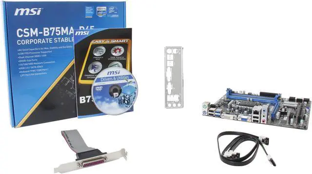 Alt view image 5 of 5 - MSI CSM-B75MA-P45 LGA 1155 Intel B75 USB 3.0 Micro ATX Intel Motherboard