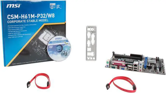 Alt view image 5 of 5 - MSI CSM-H61M-P32/W8 LGA 1155 Intel H61 Micro ATX Intel Motherboard