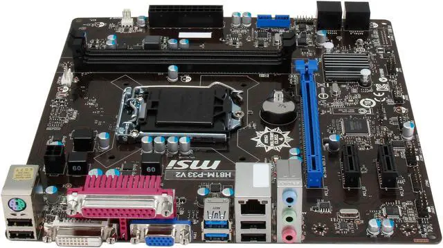 Alt view image 2 of 5 - MSI H81M-P33 V2 LGA 1150 Intel H81 USB 3.0 Micro ATX Intel Motherboard
