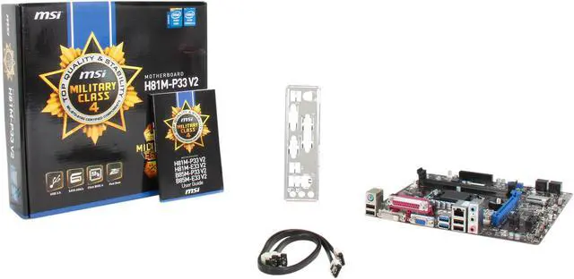 Alt view image 5 of 5 - MSI H81M-P33 V2 LGA 1150 Intel H81 USB 3.0 Micro ATX Intel Motherboard