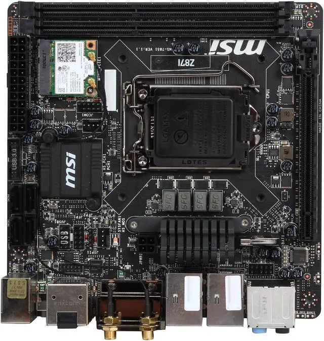 Alt view image 3 of 5 - MSI Z87I AC LGA 1150 Intel Z87 HDMI USB 3.0 Mini ITX Intel Motherboard