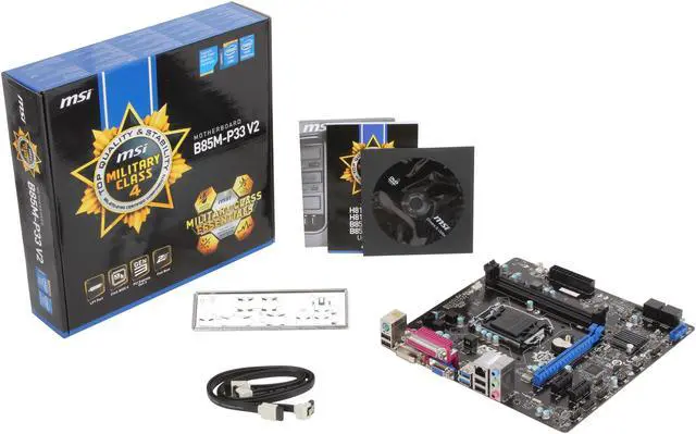 Alt view image 5 of 5 - MSI B85M-P33 V2 LGA 1150 Intel B85 USB 3.0 Micro ATX Intel Motherboard
