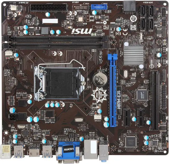 Alt view image 3 of 5 - MSI H87M-E35 LGA 1150 Intel H87 HDMI USB 3.0 Micro ATX Intel Motherboard