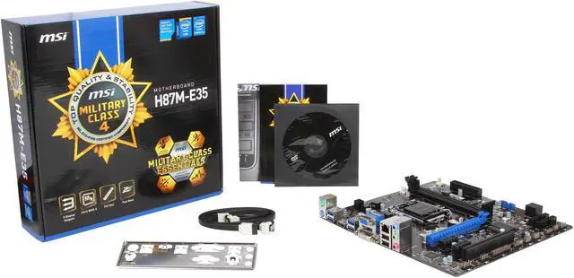 Alt view image 5 of 5 - MSI H87M-E35 LGA 1150 Intel H87 HDMI USB 3.0 Micro ATX Intel Motherboard