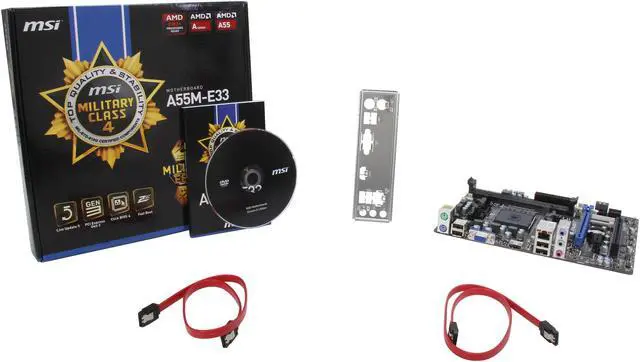 Alt view image 5 of 5 - MSI A55M-E33 FM2+ / FM2 AMD A55 (Hudson D2) HDMI Micro ATX AMD Motherboard