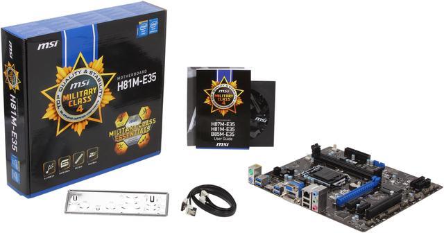 Alt view image 5 of 5 - MSI H81M-E35 LGA 1150 Intel H81 HDMI USB 3.0 Micro ATX Intel Motherboard