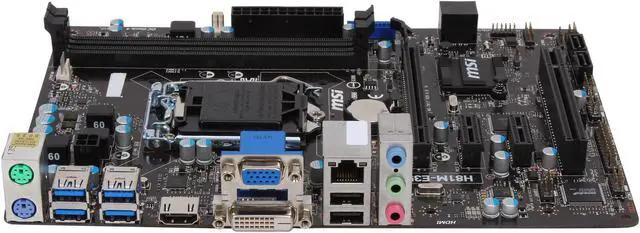 Alt view image 3 of 5 - MSI H81M-E35 V2 LGA 1150 Intel H81 HDMI USB 3.0 Micro ATX Intel Motherboard