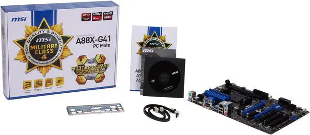 Alt view image 5 of 5 - MSI A88X-G41 PC Mate FM2+ / FM2 AMD A88X (Bolton D4) USB 3.0 HDMI ATX AMD Motherboard