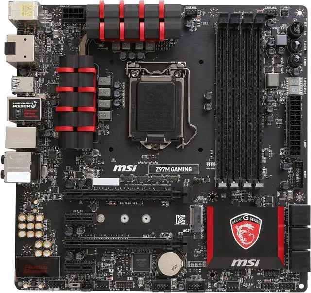 Alt view image 3 of 5 - MSI Z97M Gaming LGA 1150 Intel Z97 HDMI USB 3.0 Micro ATX Intel Motherboard