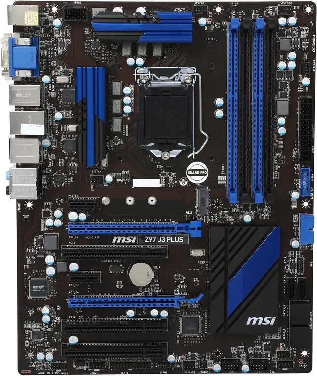 Alt view image 3 of 5 - MSI Z97 U3 Plus LGA 1150 Intel Z97 HDMI USB 3.0 ATX Intel Motherboard