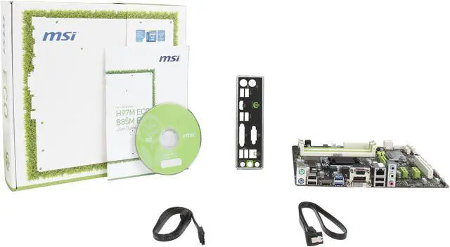 Alt view image 5 of 5 - MSI H97M Eco LGA 1150 Intel H97 HDMI USB 3.0 Micro ATX Intel Motherboard