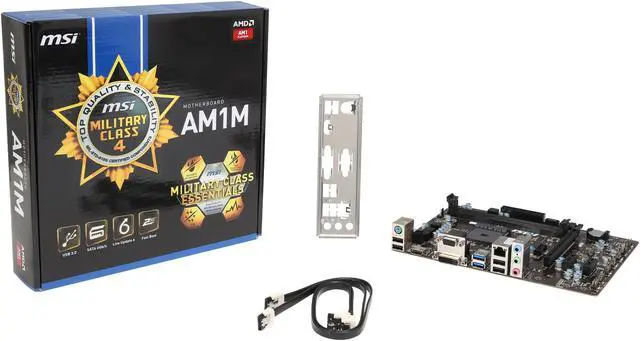 Alt view image 5 of 5 - MSI AM1M AM1 AMD APU USB 3.0 HDMI Micro ATX AMD Motherboard