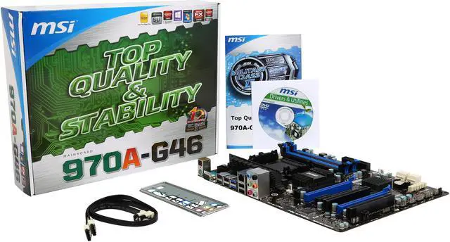 Alt view image 5 of 5 - MSI 970A-G46-R AM3+ AMD 970 + SB950 SATA 6Gb/s USB 3.0 ATX AMD Motherboard with UEFI BIOS Factory Refurbished Certified Refurbished