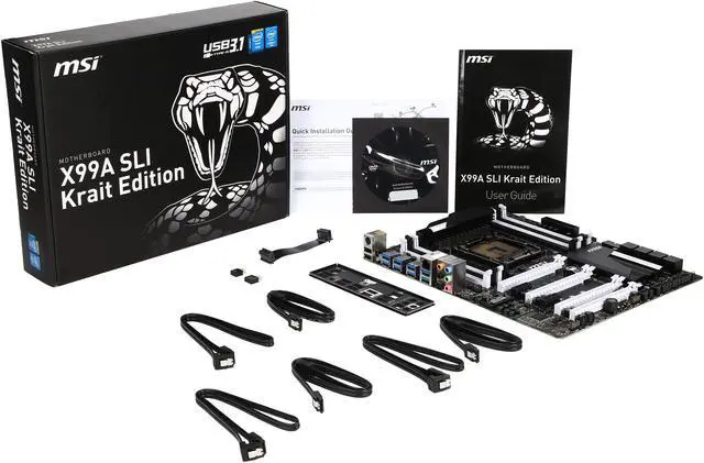 Alt view image 5 of 5 - MSI X99A SLI KRAIT EDITION LGA 2011-v3 Intel X99 USB 3.1 USB 3.0 ATX Intel Motherboard