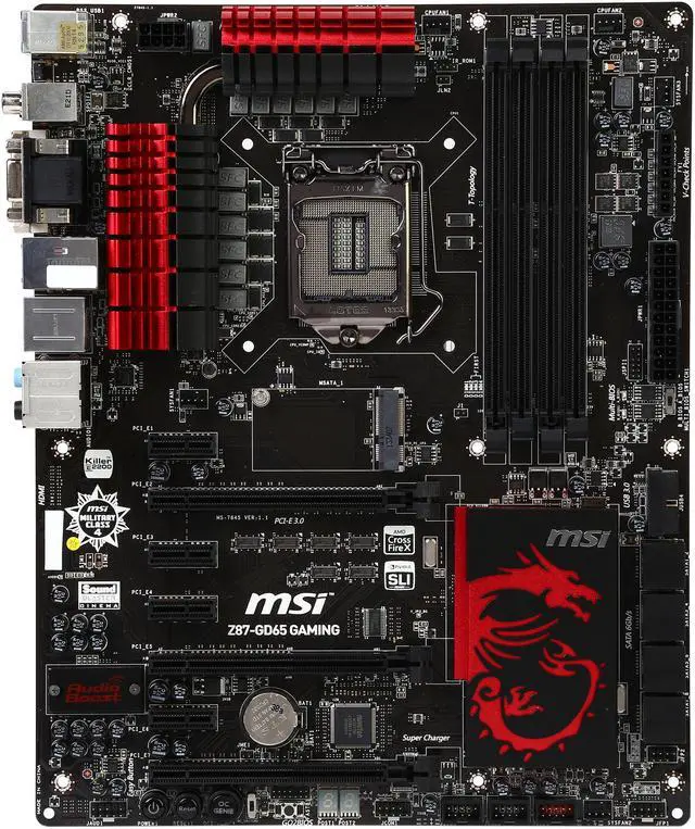 Alt view image 3 of 5 - MSI Z87-GD65 GAMING-R LGA 1150 Intel Z87 HDMI USB 3.0 ATX Extreme OC High Performance Triple CFX/ SLI Intel Motherboard