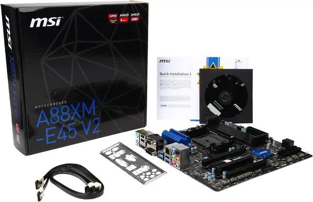 Alt view image 5 of 5 - MSI A88XM-E45 V2 FM2+ AMD A88X USB 3.0 HDMI Micro ATX AMD Motherboard